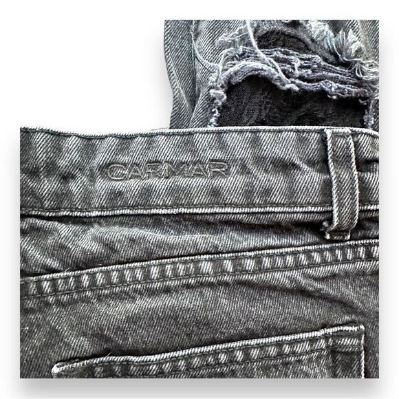 CARMAR | Lace Distressed High Rise Straight Leg Boyfriend Jeans Augusta Faded 27 - Picture 9 of 10